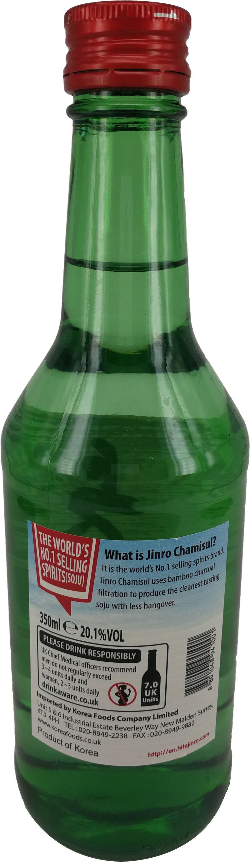 真露 竹炭酒20.1度 350毫升 /Jinro Classic Soju 20.1% Vol. 350ml