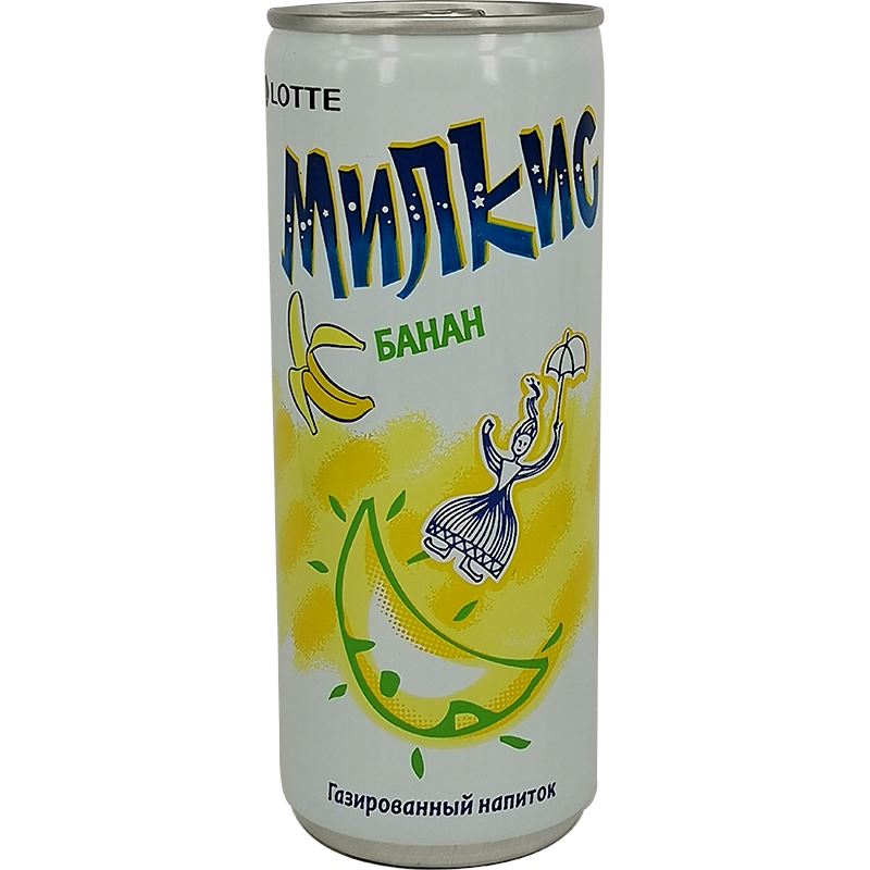 乐天牛奶碳酸饮料 香蕉味 250毫升 /Milkis Erfrischungsgetränke Banane 250ml LOTTE