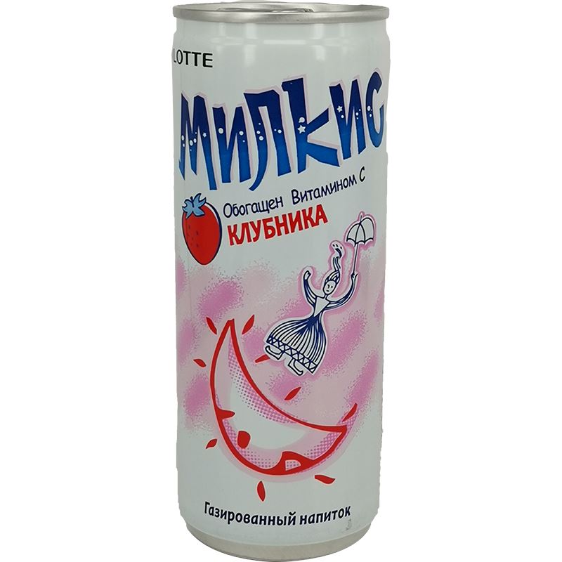 乐天 牛奶碳酸饮料 草莓味 250毫升 /Milkis Erfrischungsgetränke Erdbeer 250ml LOTTE