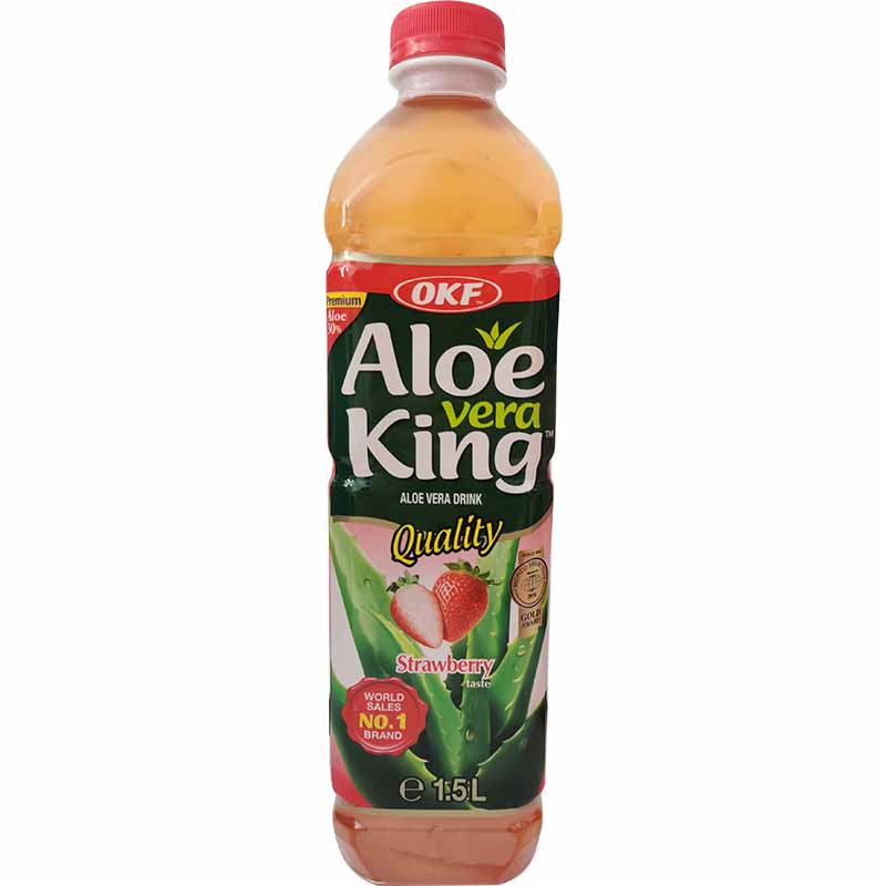 韩国芦荟饮料 草莓味 1.5升 /Aloe Vera Getränk Erdbeeregeschmack 1500ml OKF