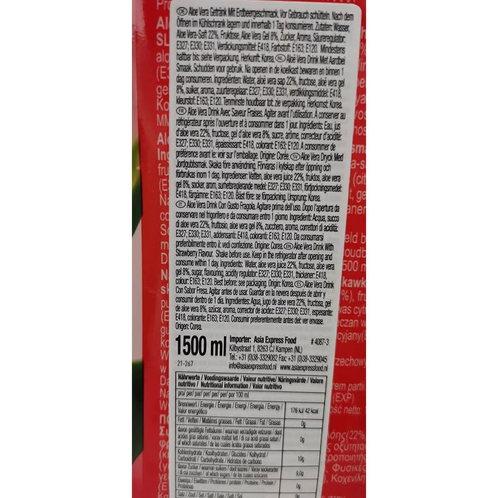 韩国芦荟饮料 草莓味 1.5升 /Aloe Vera Getränk Erdbeeregeschmack 1500ml OKF