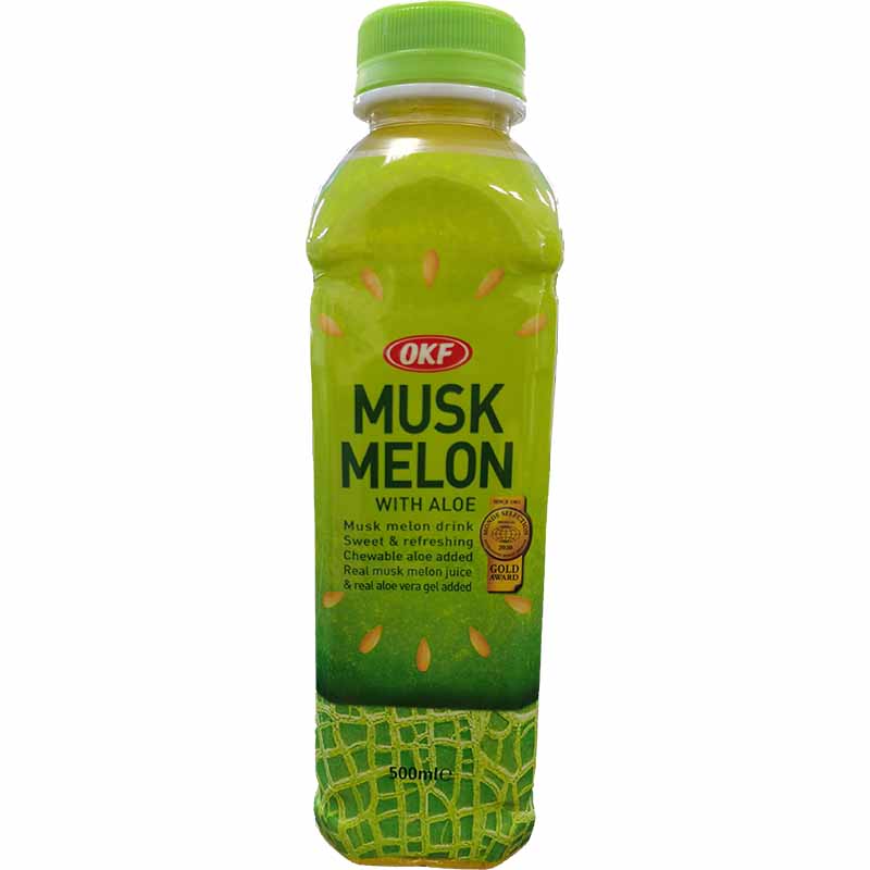 韩国芦荟饮料 哈密瓜味 500毫升 /Aloe Vera Getränk Moschusmelonengeschmack 500ml OKF