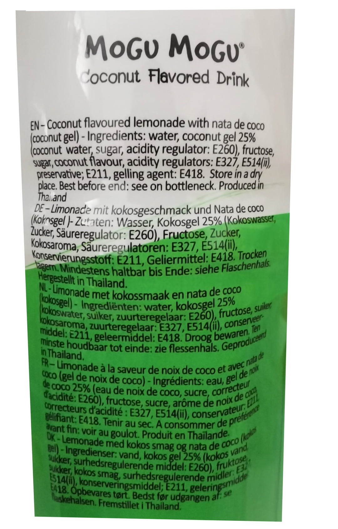 椰果饮料 椰子味 1升/ Kokosgetränk mit Nata de Coco 1L MOGU MOGU