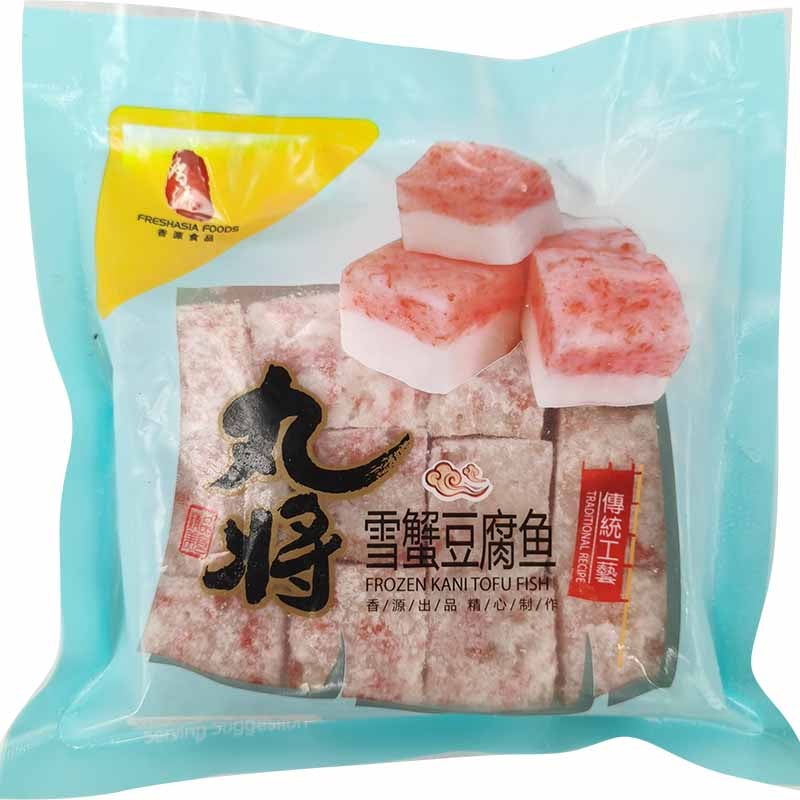 冰冻-Tiefgefroren! 香源 丸将 雪蟹豆腐鱼 200克 /Krab-Tofu-Fisch 200g WJ FRESHASIA