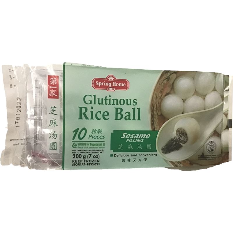 冰冻-Tiefgefroren! 第一家 黑芝麻汤圆 10粒装 / Klebreisbällchen gefüllt mit Sesam SPRING HOME 200g