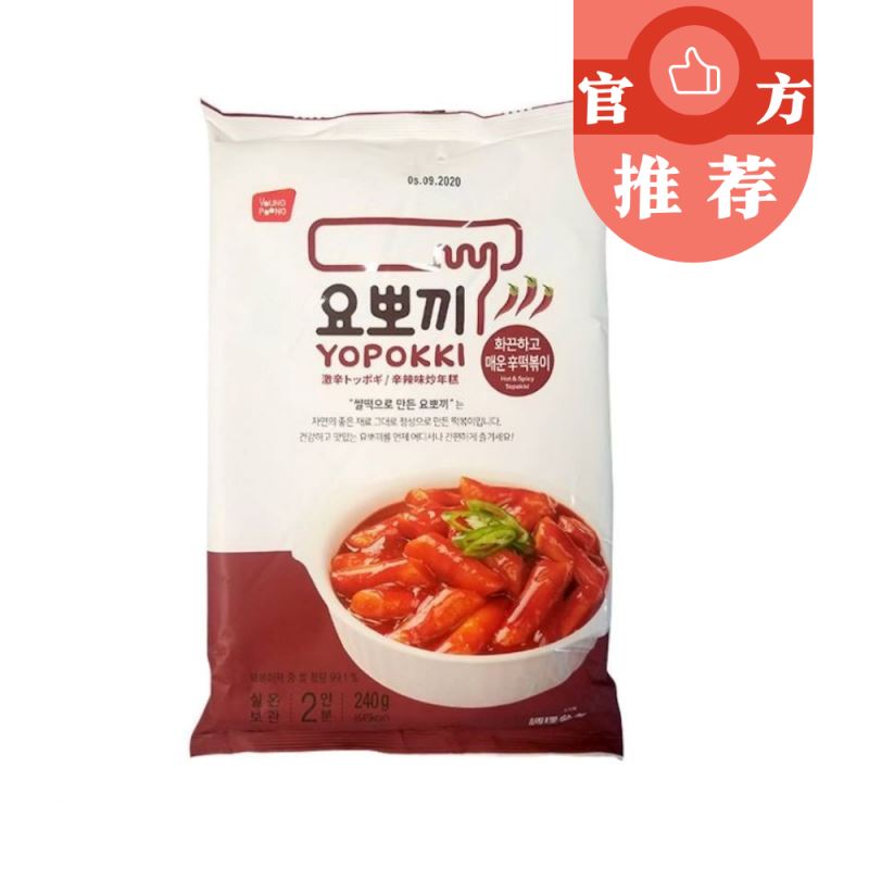 韩国永丰炒年糕 火辣味 双人份 袋装 240克 /Instant Tteokbokki Reiskuchen Streifen Scharf &amp; Würzig 240g Yopokki YOUNGPOONG